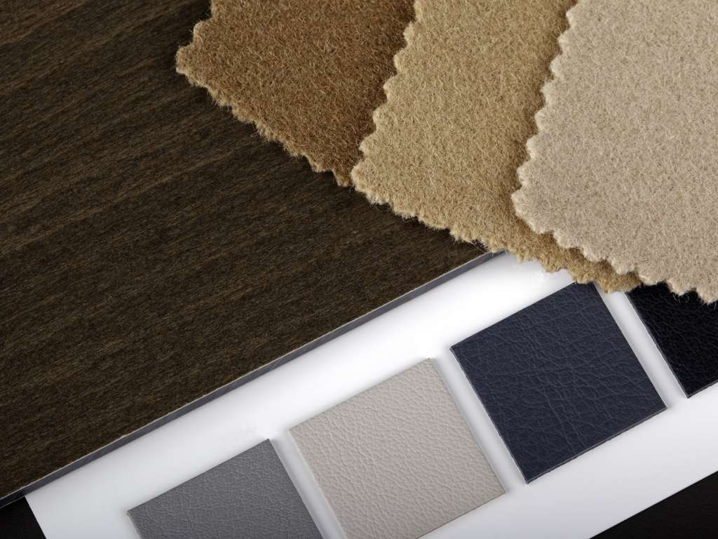 Swatches of color and fabric materials for interior design
