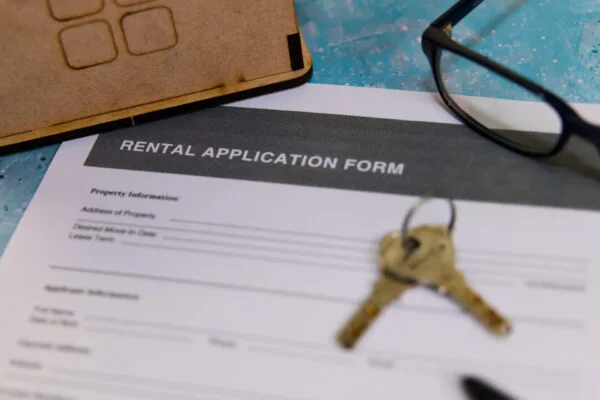 Rental application form used during the tenant screening process