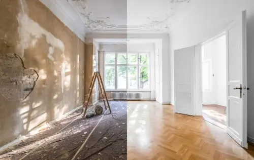 Before-and-after comparison of a rental property following lead paint inspection and remediation