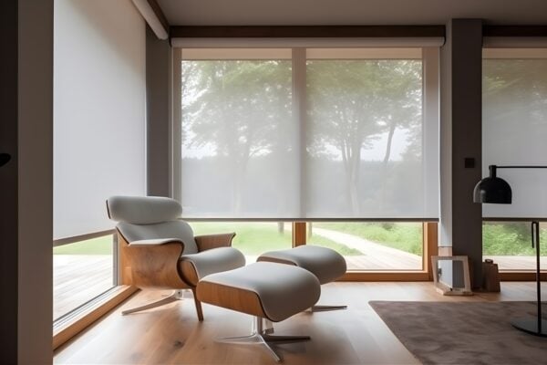 Motorized roller blinds provide a sleek and functional addition to interior decor.