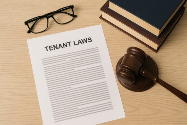 Tenant laws document and gavel showing legal rules for charging pet deposits.