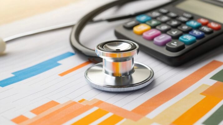 Calculator and financial charts representing how RUBS utility costs are calculated in apartment buildings