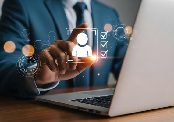 Property manager verifying employment details during tenant screening