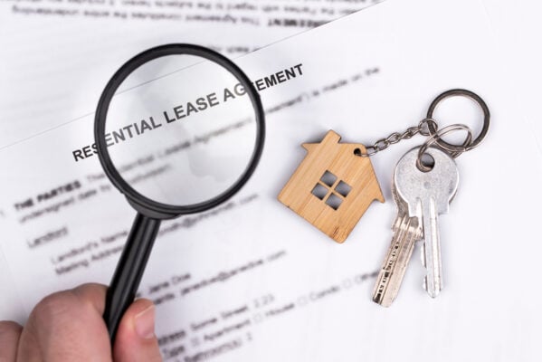rental lease document showing terms and conditions
