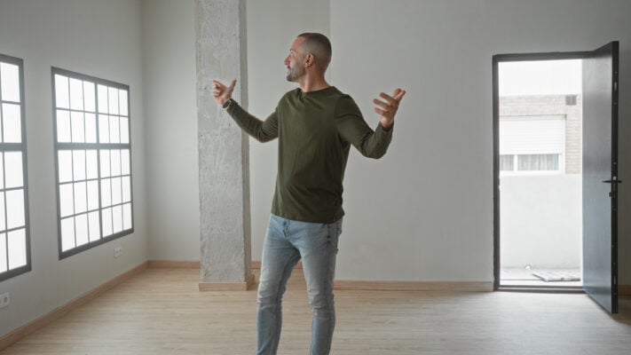 renter exploring an apartment during a self guided tour