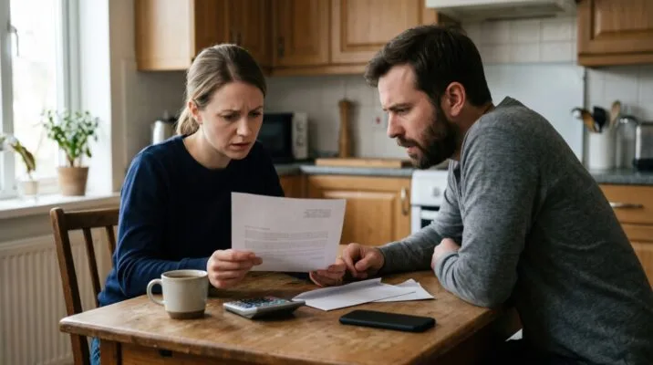 Landlord and tenant reviewing eviction documents before starting the legal eviction process