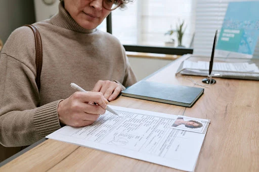 tenant filing details on application document