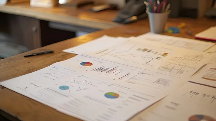 Financial reports and charts used to analyze a rental property before buying