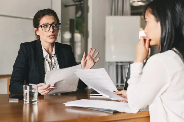 Rental property owner asking questions during a property management company interview
