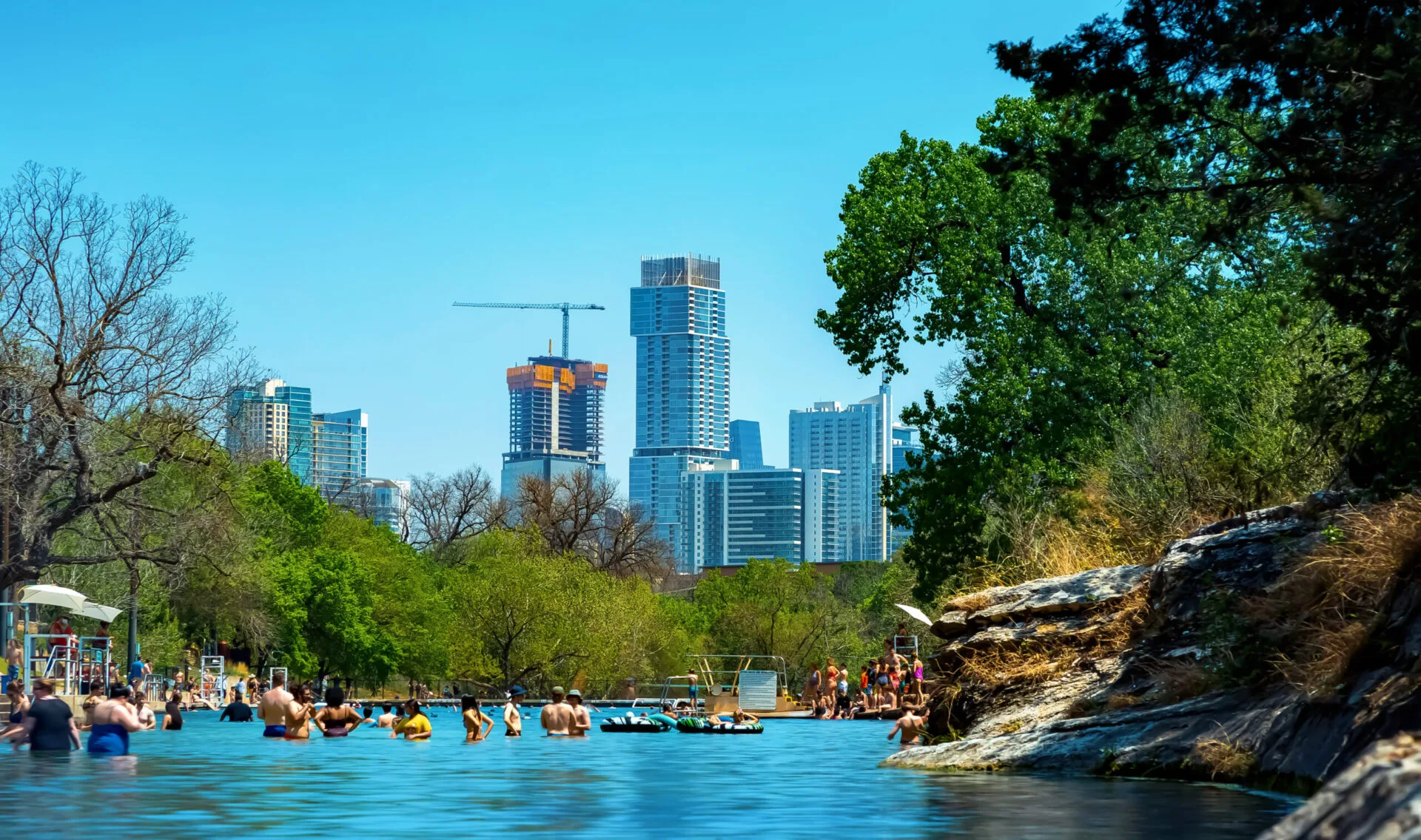 Barton Springs natural cold spring swimming pool in downtown | Bay Property Management Group